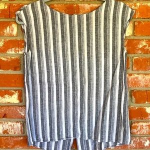 Striped Button Back Top